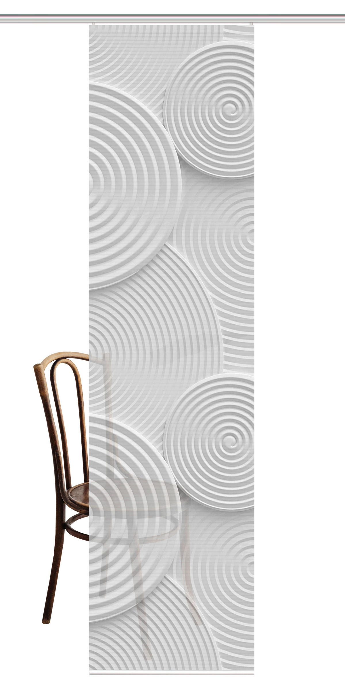 FLÄCHENVORHANG in Grau halbtransparent  - Grau, Design, Textil (60/245cm)