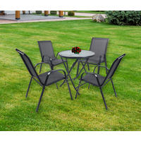GARTENSET 5-teilig  - Anthrazit, MODERN, Glas/Metall - MID.YOU