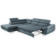 ECKSOFA in Webstoff Blaugrau  - Blaugrau, Design, Textil/Metall (235/280cm) - Hom`in