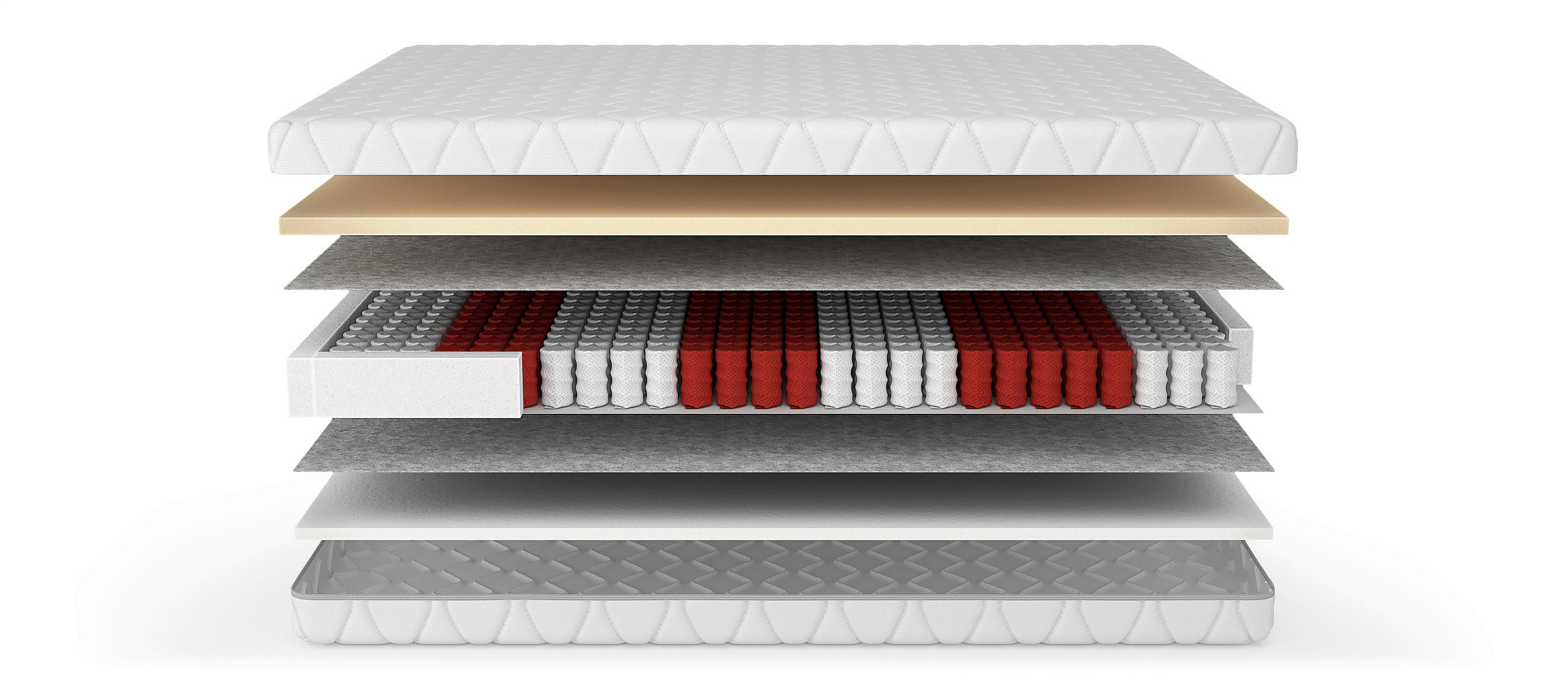 Thumbnail - Livetastic Taschenfederkernmatratze Silence H3, Weiß, Textil, H3, Füllung: Schaumstoff, Viskoelastischer Kern, Taschenfe...