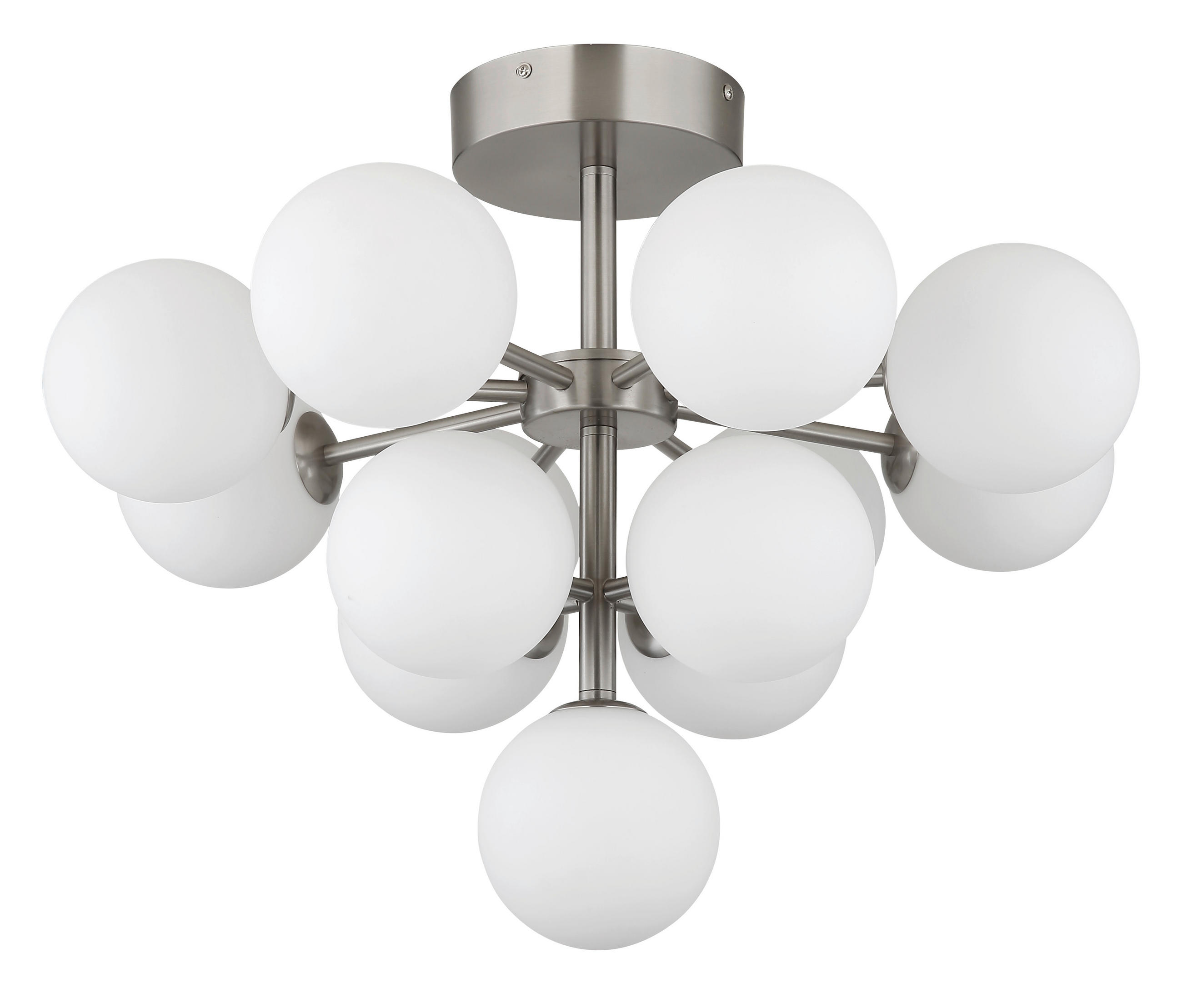 TAKLAMPA 56/43 cm  - nickelfärgad, Design, metall/glas (56/43cm) - Globo