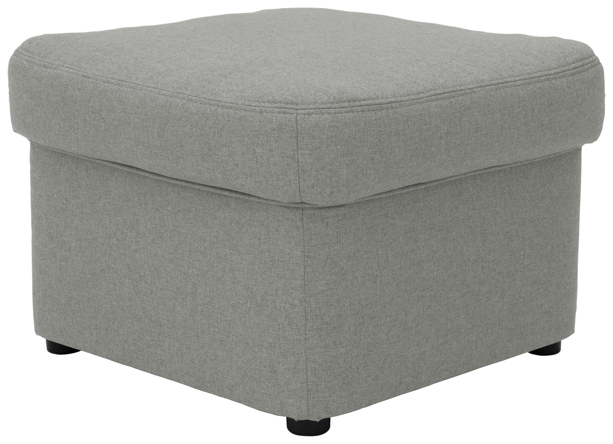 HOCKER in Textil Silberfarben - Silberfarben/Schwarz, KONVENTIONELL, Kunststoff/Textil (60/40/60cm) - MID.YOU