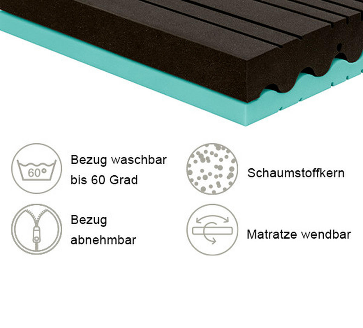 KOMFORTSCHAUMMATRATZE 140/200 cm Höhe ca. 17 cm  - Basics, Textil (140/200cm) - Xora