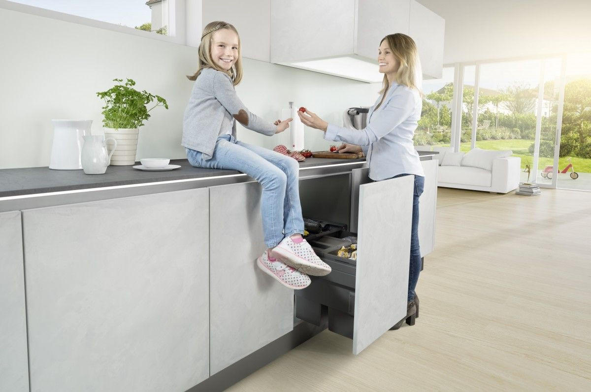 ABFALLSAMMLER 55 l  Kunststoff  - Dunkelgrau/Grau, Basics, Kunststoff (41,2-41,8/49-54,4/40cm) - HKT