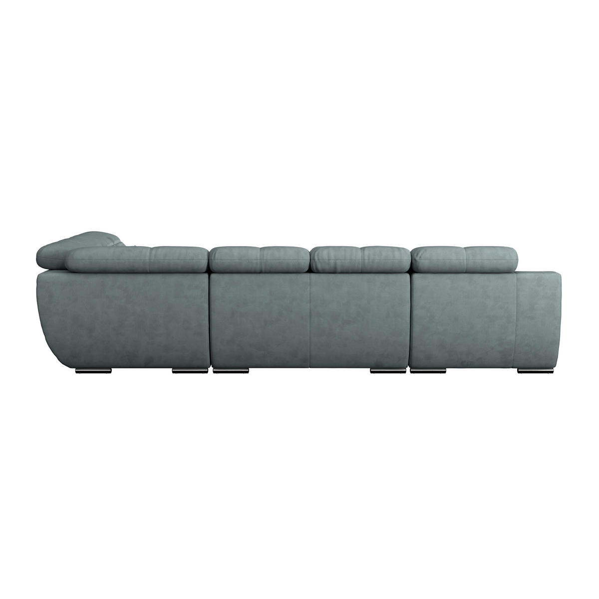 WOHNLANDSCHAFT Grau Mikrofaser  - Chromfarben/Dunkelgrau, MODERN, Textil/Metall (184/345/228cm) - MID.YOU