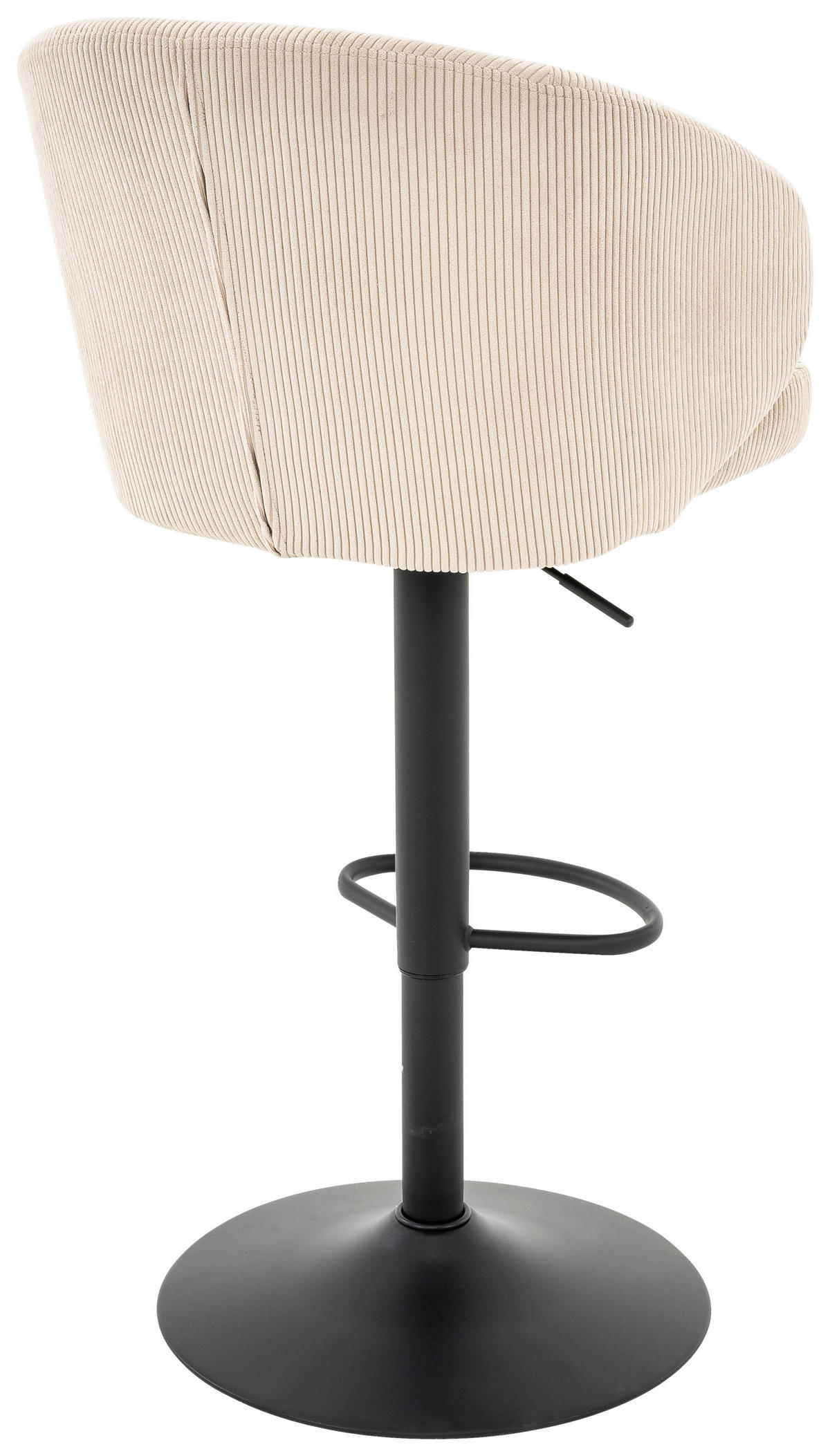 BARHOCKER in Metall, Textil Schwarz, Beige  - Beige/Schwarz, KONVENTIONELL, Textil/Metall (54/91-112/52cm) - MID.YOU
