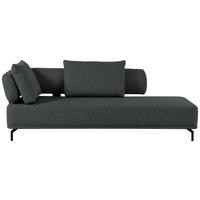 RÉCAMIERE Dunkelgrau Flachgewebe  - Dunkelgrau/Schwarz, Design, Textil/Metall (227/89/101cm) - Dieter Knoll