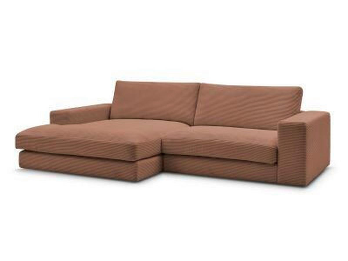 ECKSOFA  LEONARD Orange Cord  - Schwarz/Orange, MODERN, Kunststoff/Textil (159/274cm)