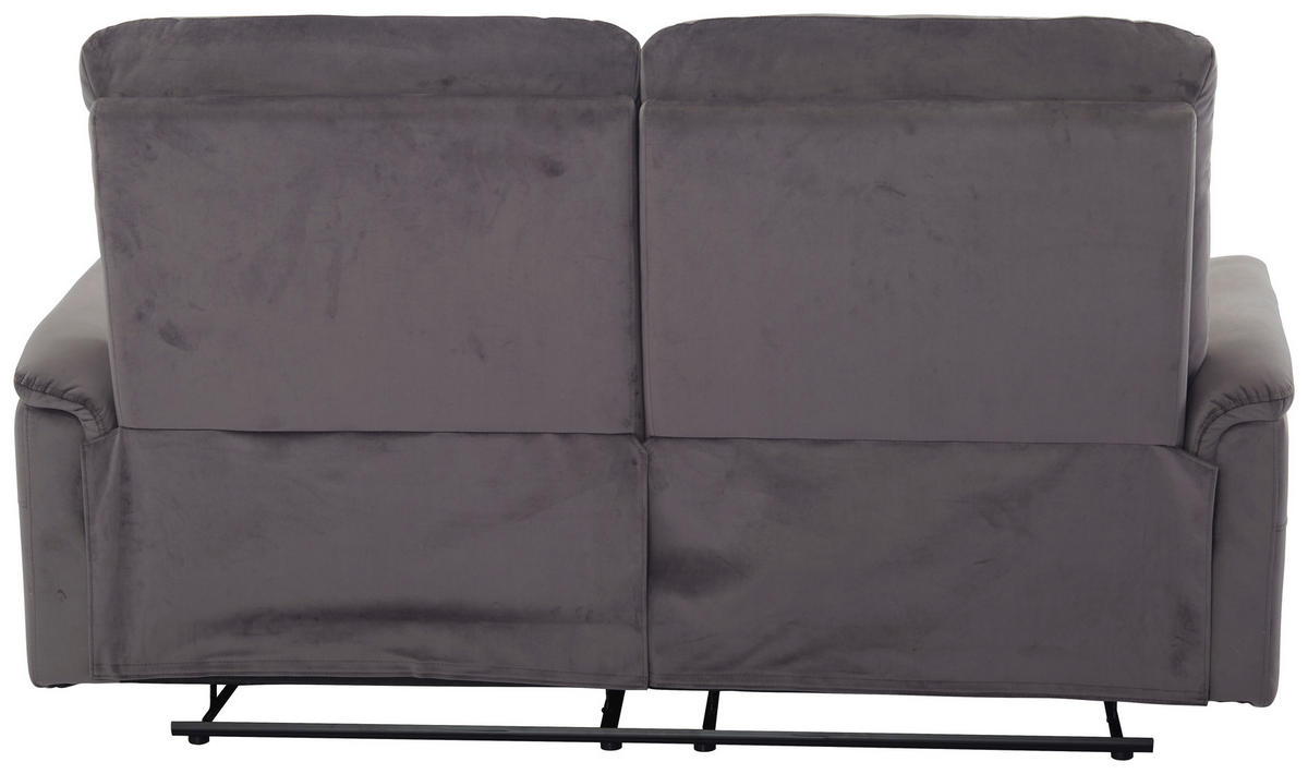 SITZGARNITUR Velours Grau  - Schwarz/Grau, KONVENTIONELL, Textil/Metall - P & B