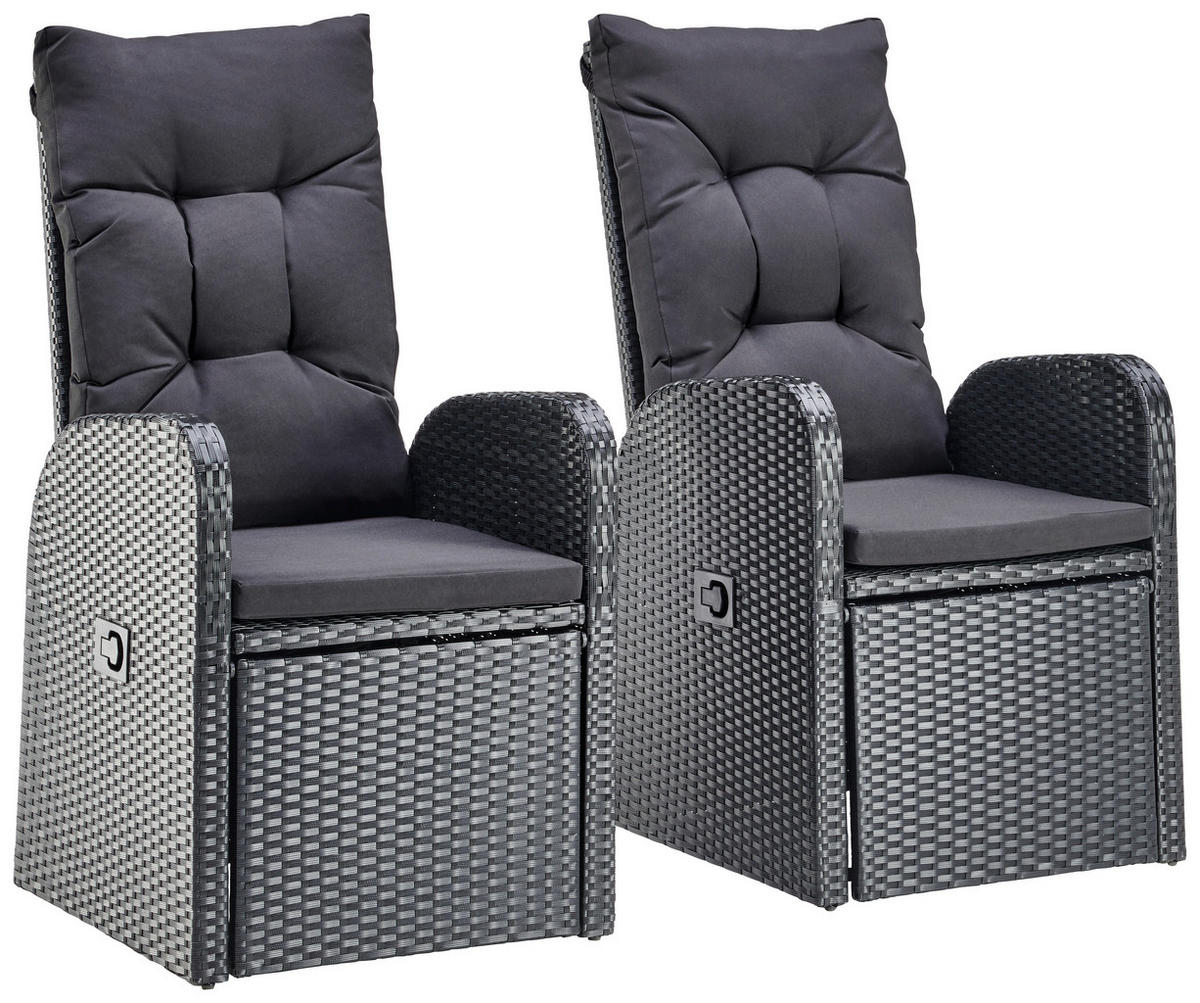 LOUNGESESSEL Schwarz Stahl  - Schwarz, MODERN, Kunststoff/Textil (57/105/73cm) - Ambia Garden