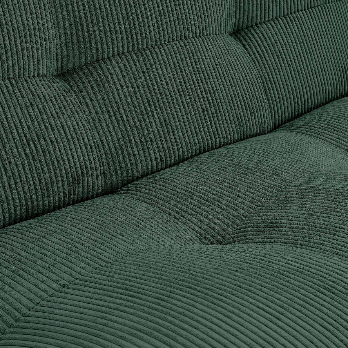 WOHNLANDSCHAFT in Cord Dunkelgrün  - Dunkelgrün, Trend, Textil (185/390/210cm) - Livetastic