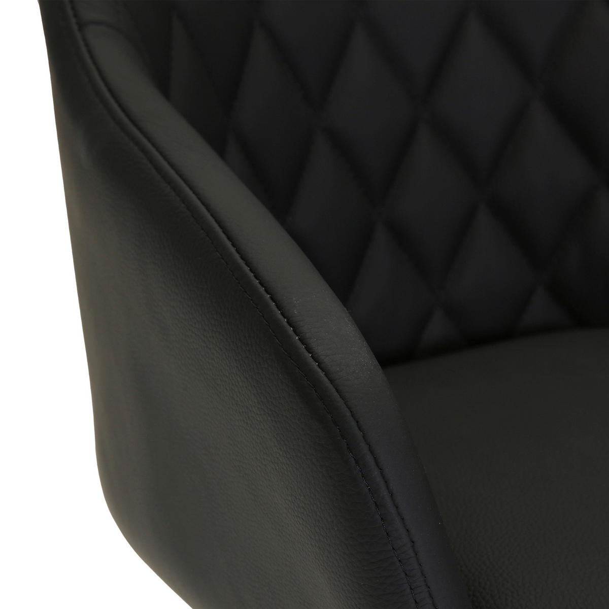 ARMLEHNSTUHL  Typenauswahl, Sitzfläche 360° drehbar, automatische Rückholfunktion  Echtleder  - Schwarz, Design, Leder/Metall (60/83/65cm) - Landscape