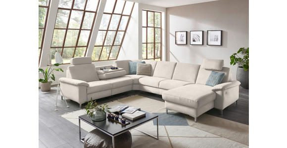 WOHNLANDSCHAFT in Chenille Naturfarben - Alufarben/Naturfarben, Design, Textil/Metall (265/333/170cm) - Dieter Knoll