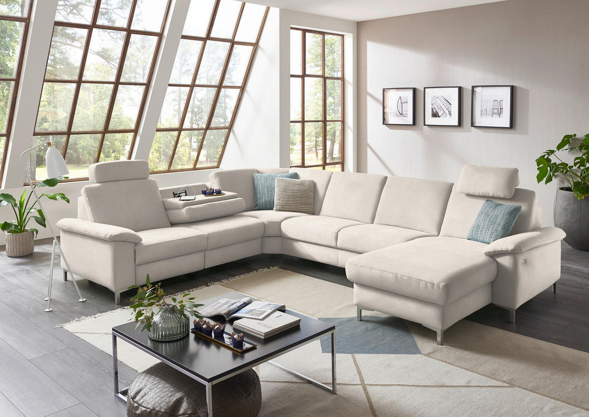 WOHNLANDSCHAFT in Chenille Naturfarben  - Alufarben/Naturfarben, Design, Textil/Metall (265/333/170cm) - Dieter Knoll