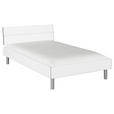 BETT 120/200 cm  in Weiß  - Alufarben/Weiß, Design, Metall (120/200cm) - Carryhome
