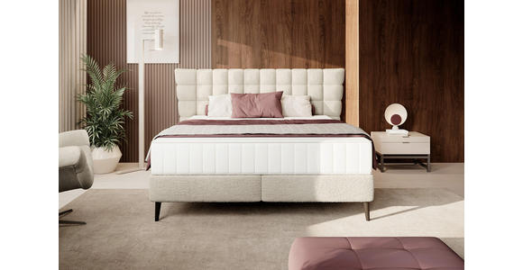 BOXSPRINGBETT 180/200 cm in Beige - Beige/Schwarz, Design, Holz/Holzwerkstoff (180/200cm) - Esposa