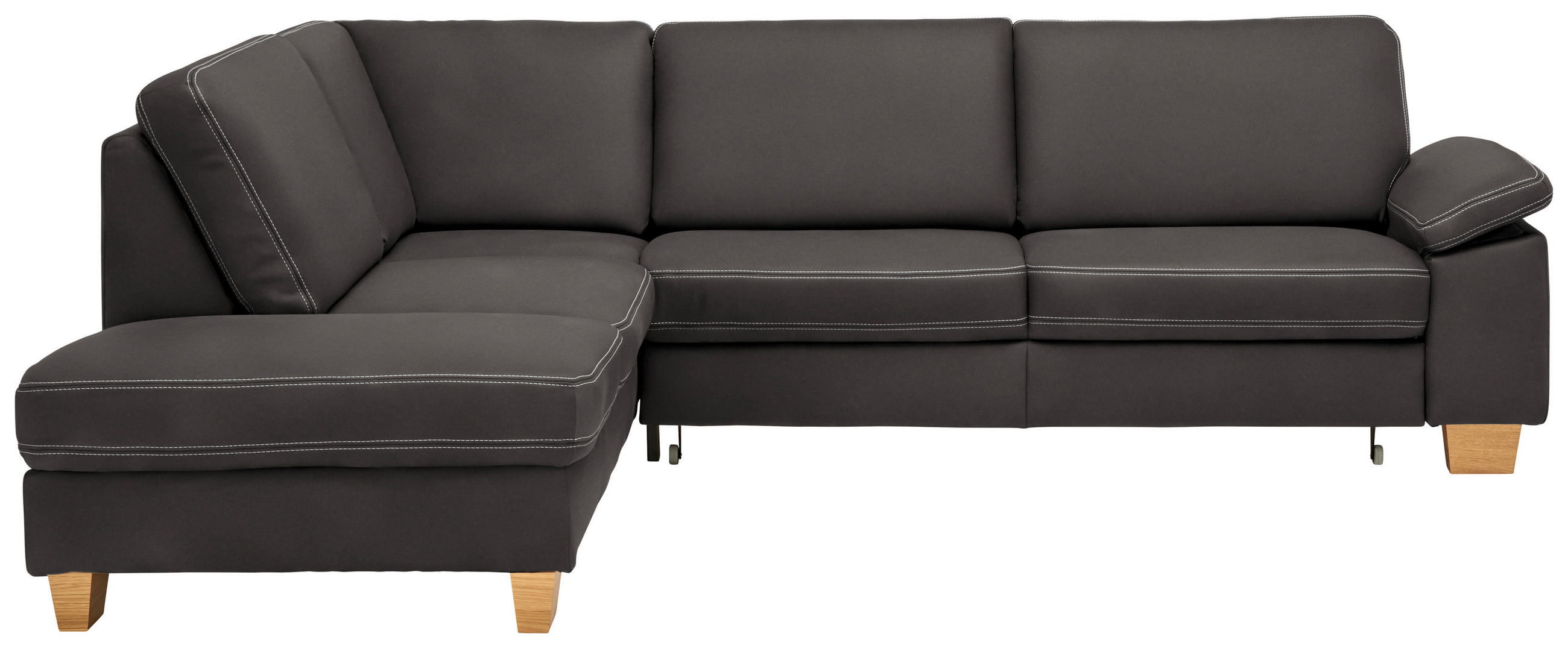 ECKSOFA  in Echtleder Graubraun  235/274 cm  - Eichefarben/Graubraun, KONVENTIONELL, Leder/Holzwerkstoff (235/274cm) - Beldomo Premium