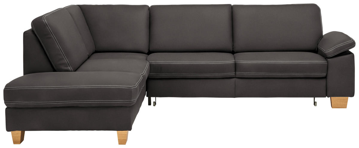 ECKSOFA  in Echtleder Graubraun  235/274 cm  - Eichefarben/Graubraun, KONVENTIONELL, Leder/Holzwerkstoff (235/274cm) - Beldomo Premium