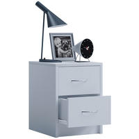 SÄNGBORD i vit  - vit/aluminiumfärg, Basics, trämaterial (35/40/35cm) - MID.YOU