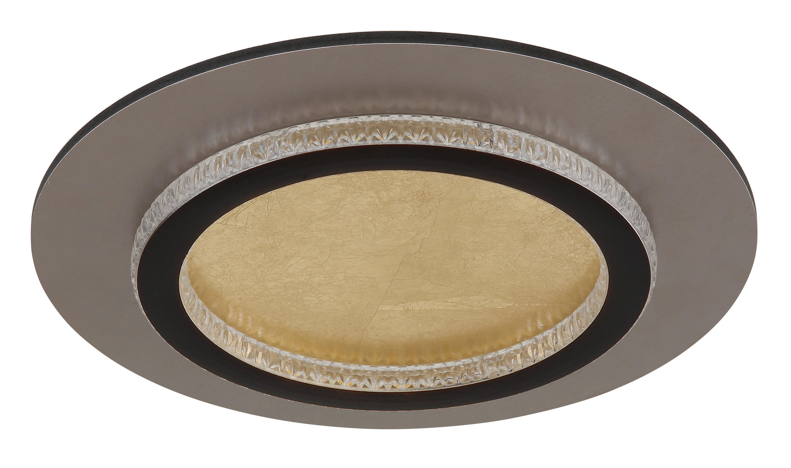 LED-DECKENLEUCHTE 35/5,5 cm   - Klar/Goldfarben, Design, Kunststoff/Metall (35/5,5cm) - Globo