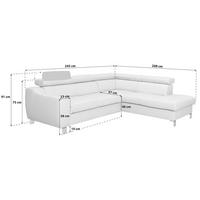 ECKSOFA in Lederlook Echtleder Beige  245/208 cm  - Chromfarben/Beige, Design, Leder/Textil (245/208cm) - Livetastic
