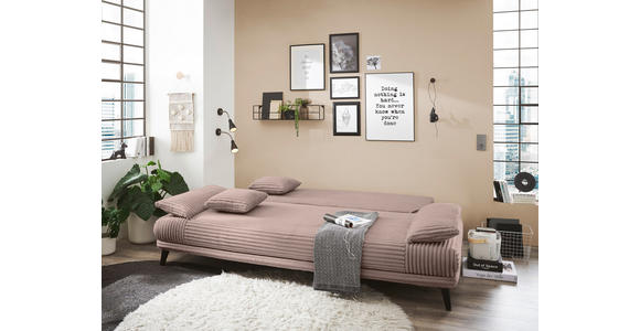 SCHLAFSOFA Cord Rosa  - Schwarz/Rosa, KONVENTIONELL, Kunststoff/Textil (246/90/105cm) - Carryhome