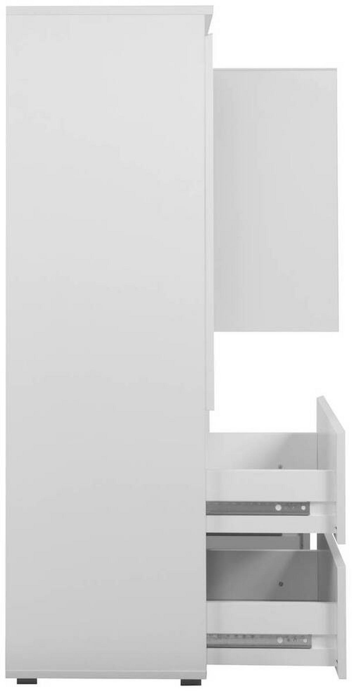 HÖG BYRÅ  i 116/131/40 cm  - vit/antracit, Design, trämaterial/plast (116/131/40cm) - MID.YOU