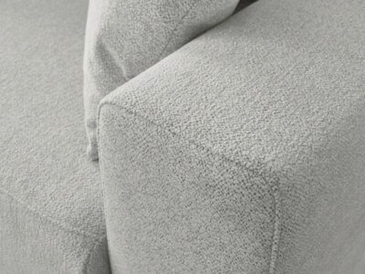 ECKSOFA Ottomane links  ATILLA Hellgrau Flachgewebe  - Hellgrau/Schwarz, MODERN, Kunststoff/Textil (149/244cm)