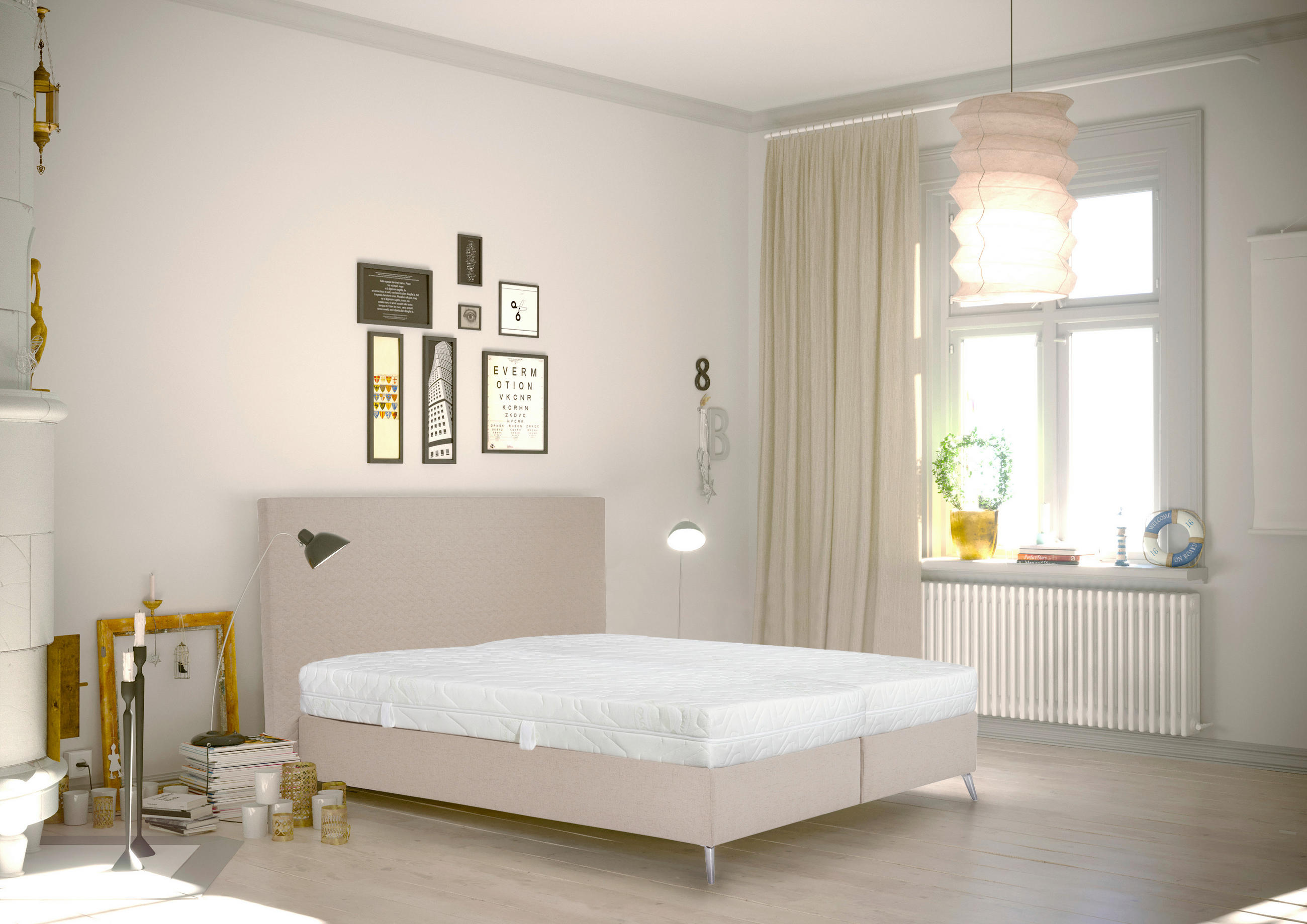 TASCHENFEDERKERNMATRATZE POLAR H2 120/200 cm Höhe ca. 22 cm  - Weiß, Basics, Textil (120/200cm) - MALIE