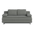 BOXSPRINGSOFA in Flachgewebe Grün  - Silberfarben/Grün, Design, Textil/Metall (202/96/105cm) - Carryhome