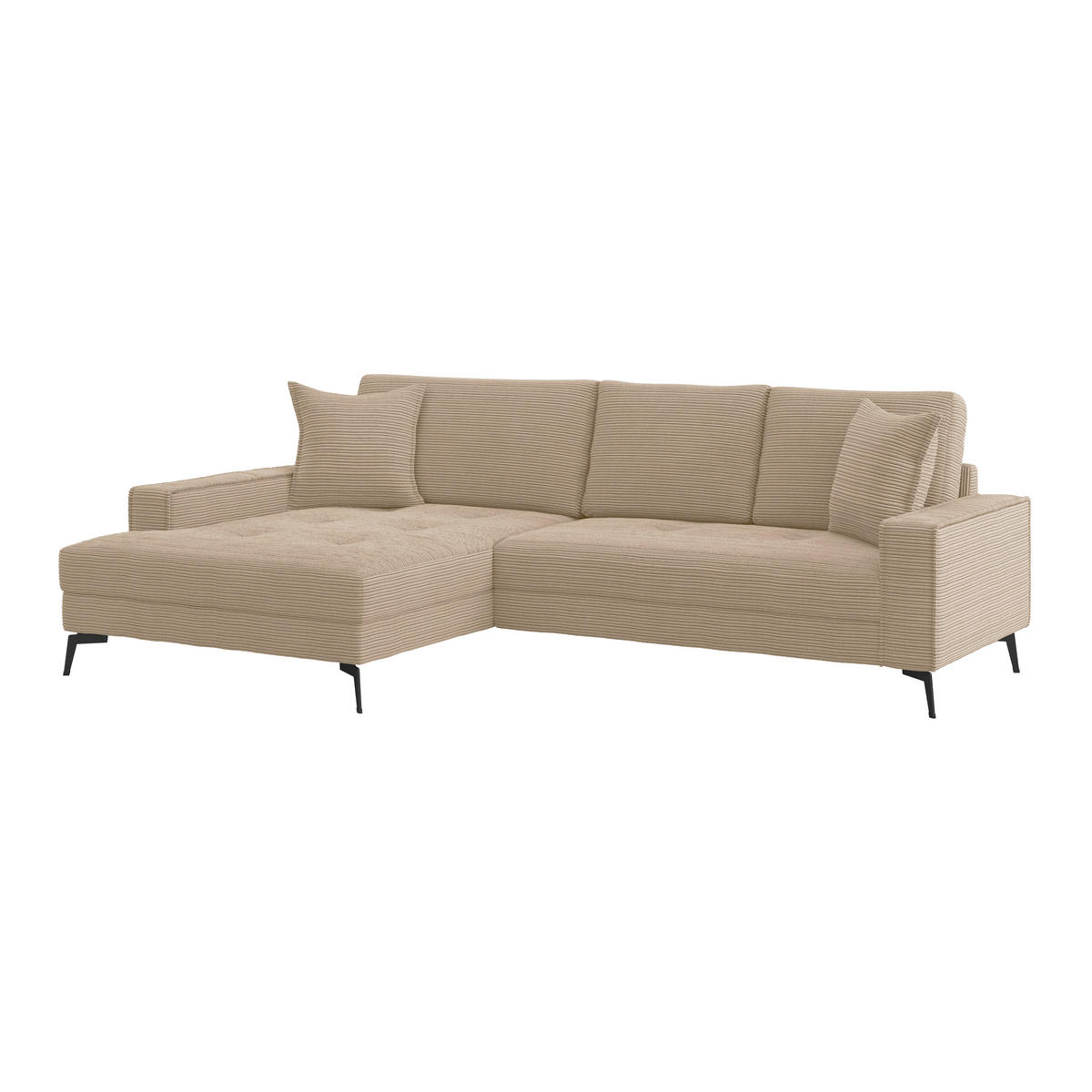 ECKSOFA Beige  - Beige/Schwarz, Trend, Textil (173/286cm) - P & B