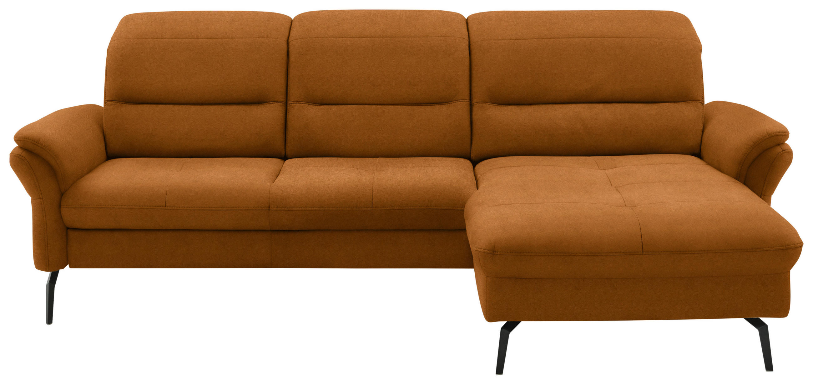 ECKSOFA in Flachgewebe Currygelb  - Currygelb/Schwarz, Konventionell, Textil/Metall (260/181cm) - Beldomo Speed