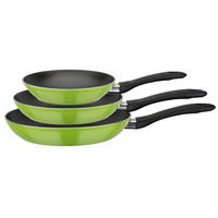 PFANNENSET NOVA Aluminium 3-teilig  - Schwarz/Hellgrün, Basics, Metall (20+24+28cm) - GSW
