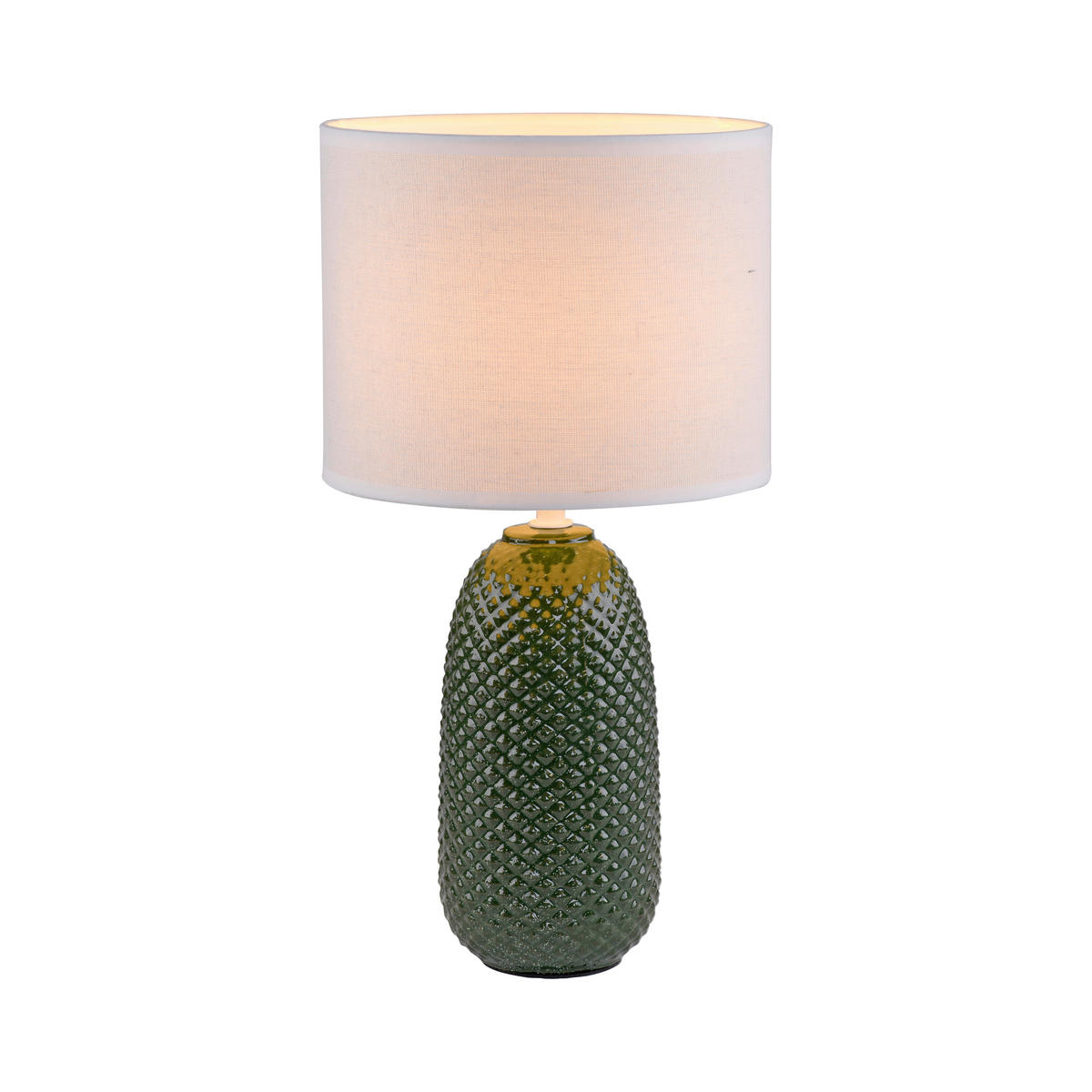 TISCHLEUCHTE PINE 20/20/38 cm  - Weiß/Grün, Design, Glas/Kunststoff (20/20/38cm)