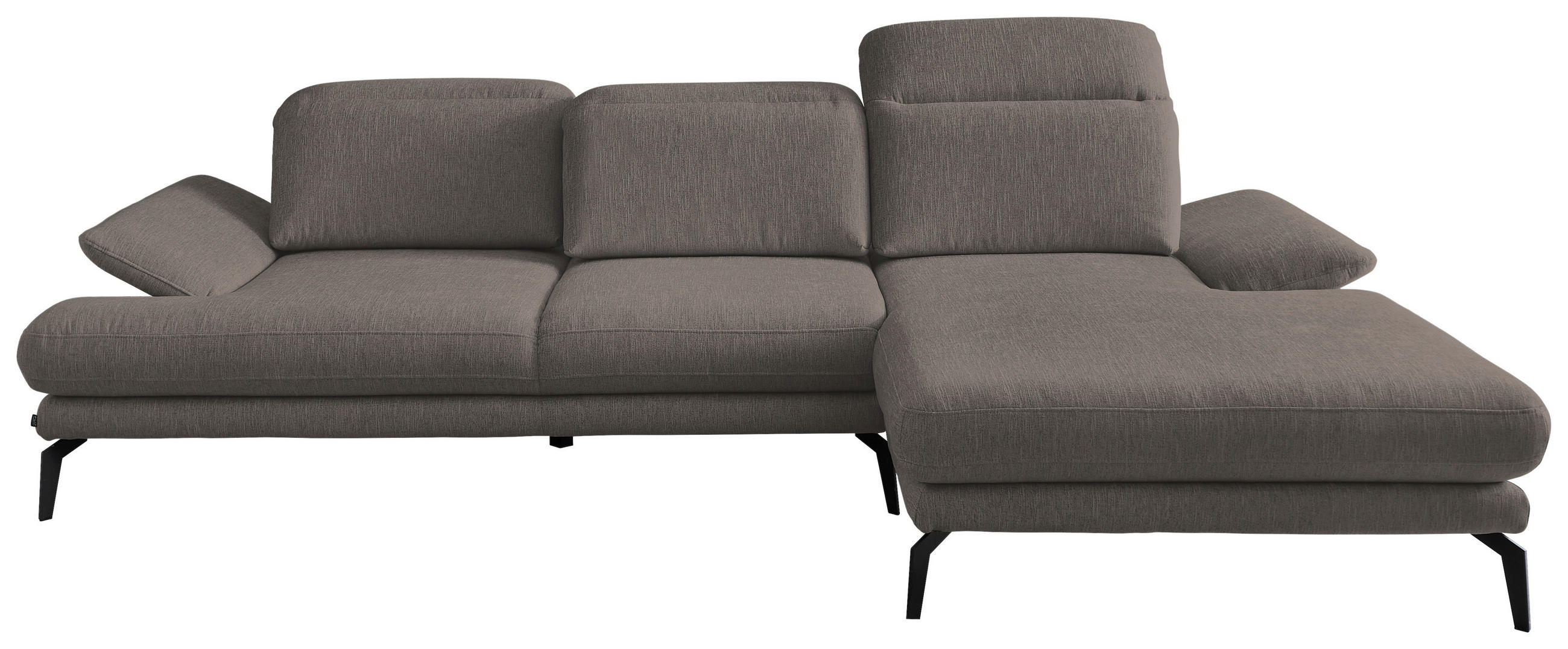 HÖRNSOFFA i vävt tyg gråbrun  - gråbrun/svart, Design, metall/textil (293/197cm) - MID.YOU