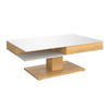 COUCHTISCH in Holz, Glas, Holzwerkstoff 120/75/43 cm  - Weiss/Eichefarben, Design, Glas/Holz (120/75/43cm) - Voglauer