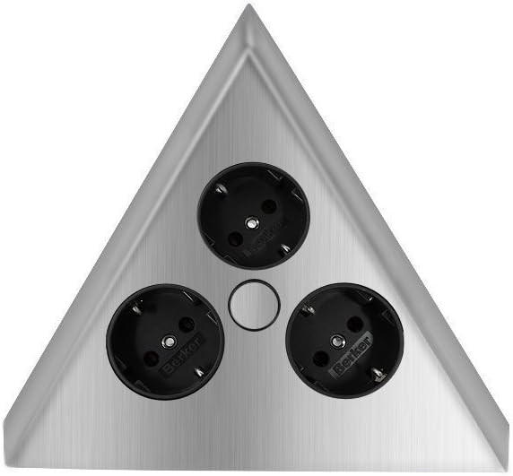 STECKDOSENELEMENT - Edelstahlfarben, Basics, Metall (20/15,5/12cm) - HKT