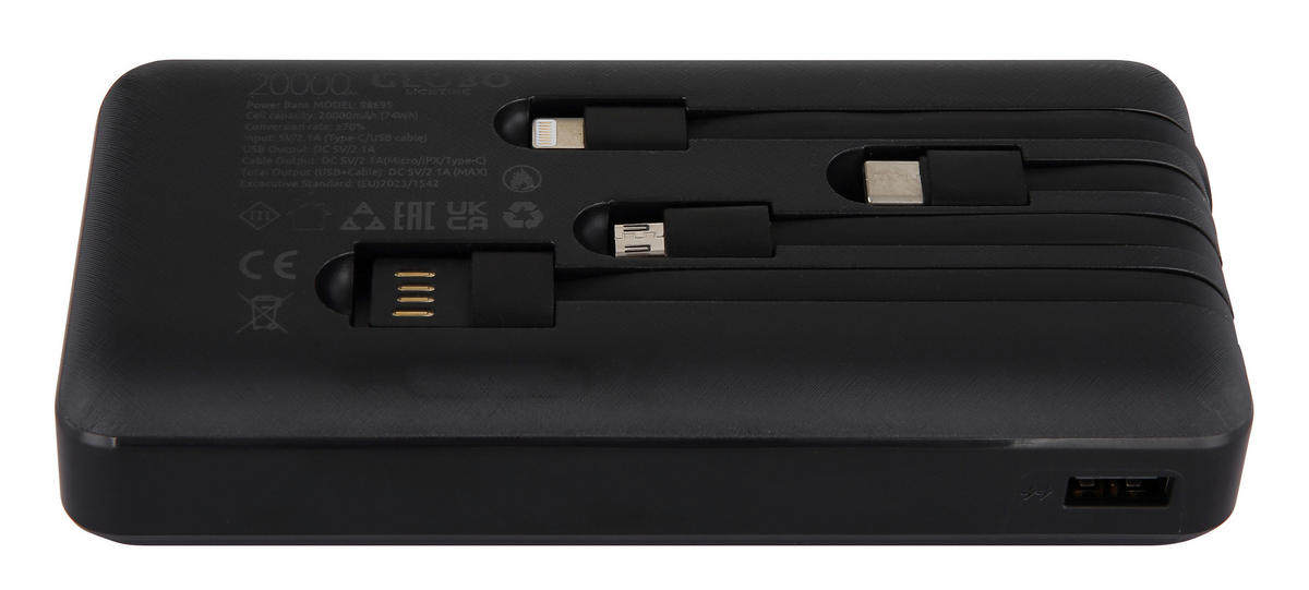 POWERSTATION POWERBANK 14,7/6,7/3,3 cm  - Schwarz, Basics, Kunststoff (14,7/6,7/3,3cm) - Globo