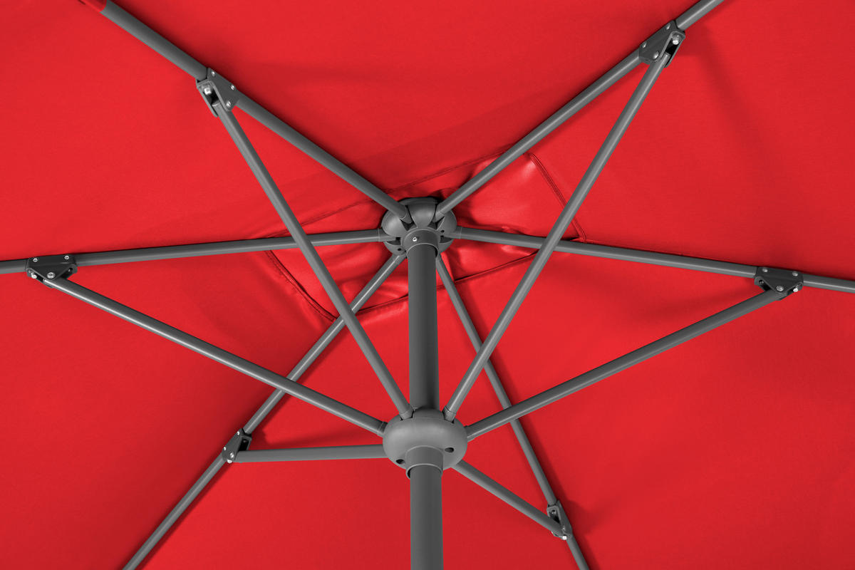 SONNENSCHIRM 270 cm Rot  - Anthrazit/Rot, Basics, Textil/Metall (150/250/270cm) - Schneider