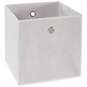 FALTBOX Metall, Textil, Karton Silberfarben, Weiß - Silberfarben/Weiß, Design, Karton/Textil (32/32/32cm) - Carryhome