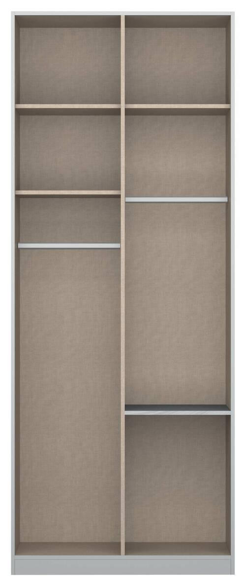 NYÍLÓAJTÓS SZEKRÉNY Sonoma tölgy  - Sonoma tölgy/alumínium színű, Modern, faalapú anyag (91/229/54cm) - Rauch Möbel