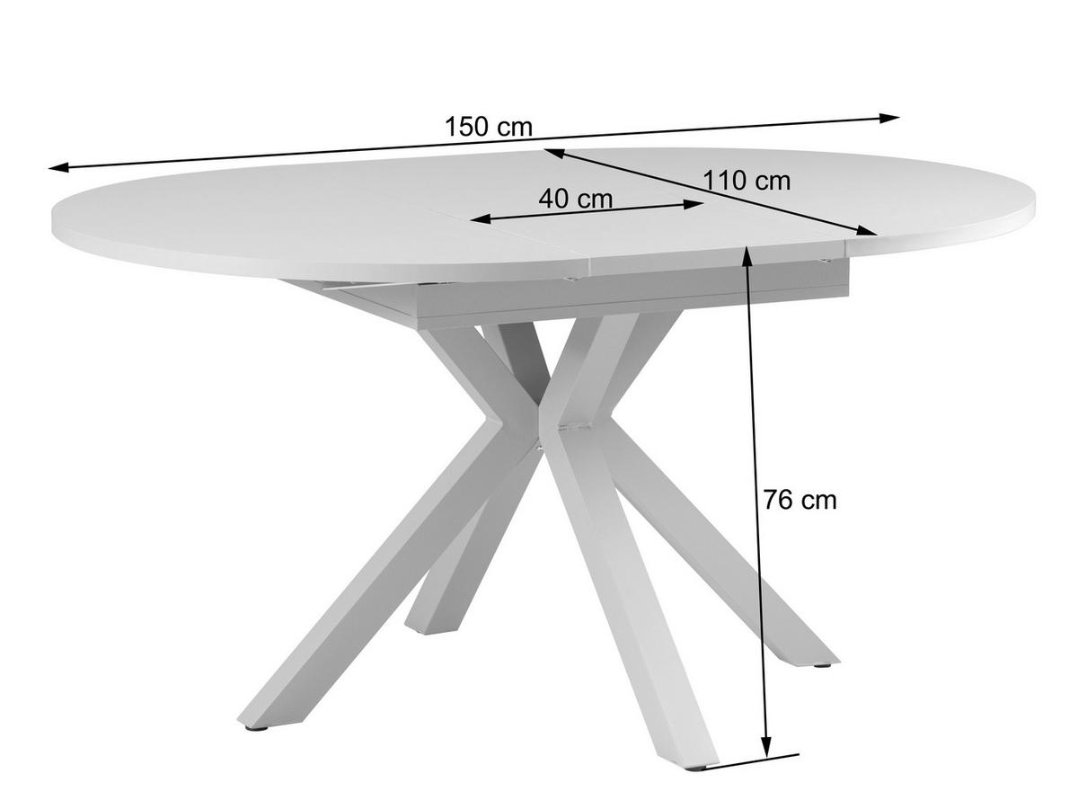 ESSTISCH 110/150/110/76 cm Nachbildung  Metall, Holzwerkstoff ausziehbar oval Kaschmir  - Kaschmir, MODERN, Holzwerkstoff/Metall (110/150/110/76cm) - Livetastic