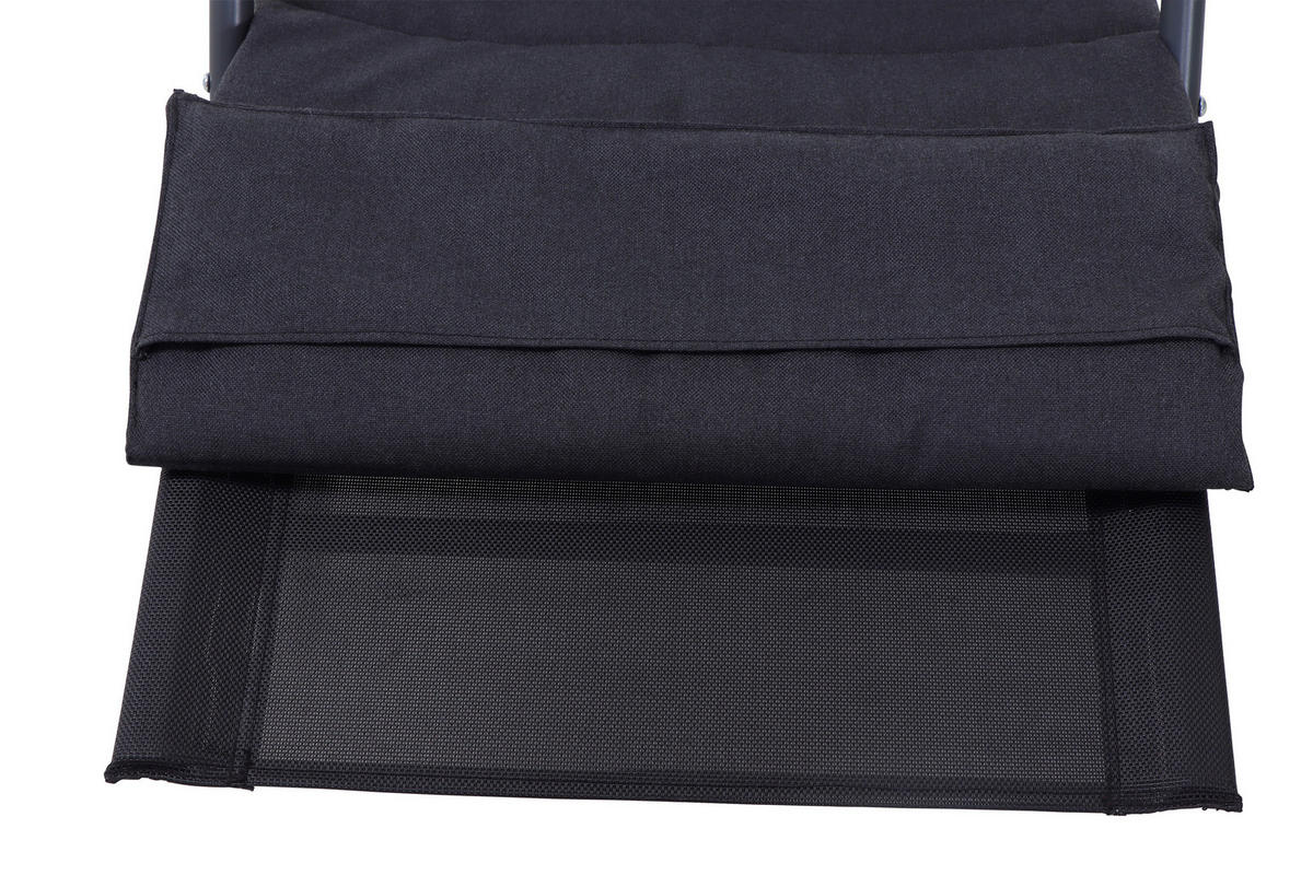 GARTEN-RELAXLIEGE 57/81/143 cm  - Schwarz, KONVENTIONELL, Kunststoff/Textil (57/81/143cm) - Siena Garden
