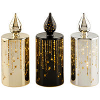 LED-KERZE 7,5/18 cm  - Silberfarben/Goldfarben, Lifestyle, Glas/Kunststoff (7,5/18cm) - X-Mas