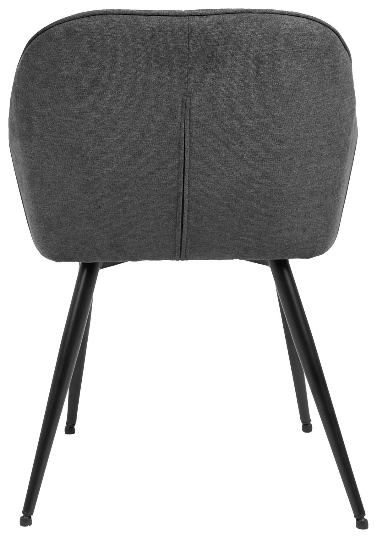 SCAUN CU BRAȚE in gri  - negru/gri, Romantik / Landhaus, metal/textil (55/80/61cm) - Livetastic