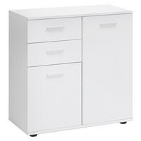 Kommode in Weiss 71/78/35 cm  - Alufarben, Konventionell, Holzwerkstoff/Metall (71/78/35cm) - MID.YOU