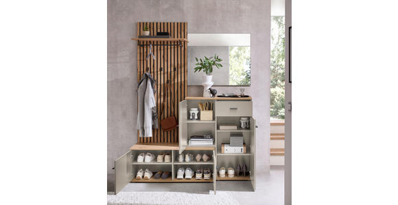 GARDEROBE in 148/199/38 cm - Kaschmir/Eiche Artisan, Design, Glas/Holzwerkstoff (148/199/38cm) - Xora