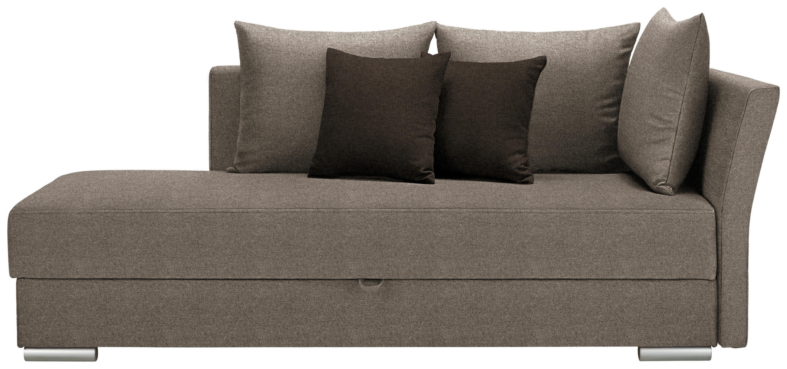 HEVERŐ textil világosbarna  - krómszínű/sötétbarna, Design, műanyag/textil (220/93/100cm) - Xora