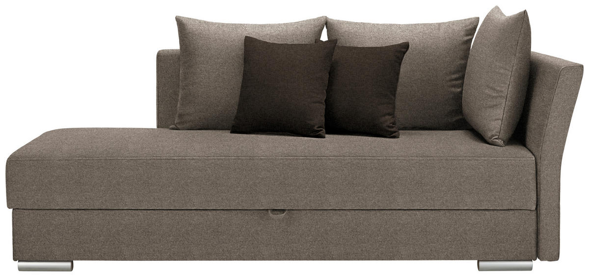 HEVERŐ textil világosbarna  - krómszínű/sötétbarna, Design, műanyag/textil (220/93/100cm) - Xora