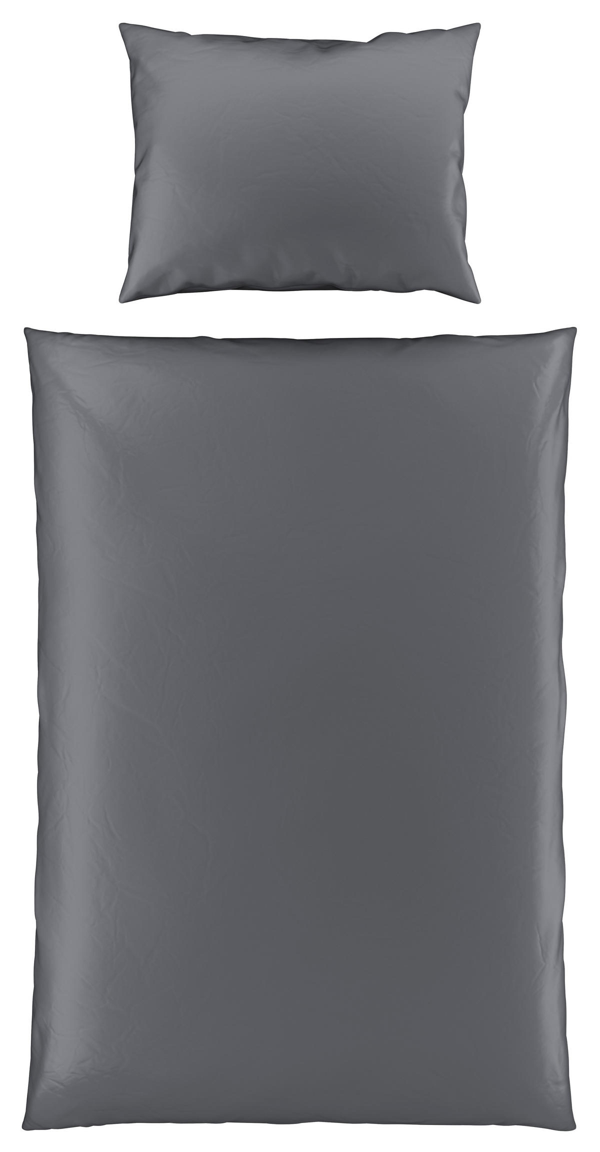POVLEČENÍ, satén, antracitová, 140/220 cm - antracitová, Basics, textil (140/220cm) - Novel